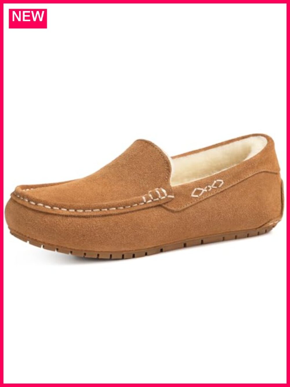 Genuine Suede Mocc Faux Fur Lined Memory Foam